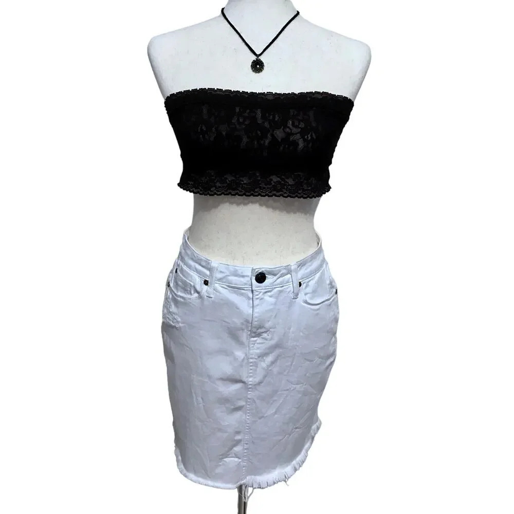 Fidelity Denim NWT White Jean Mini Skirt Women 26
